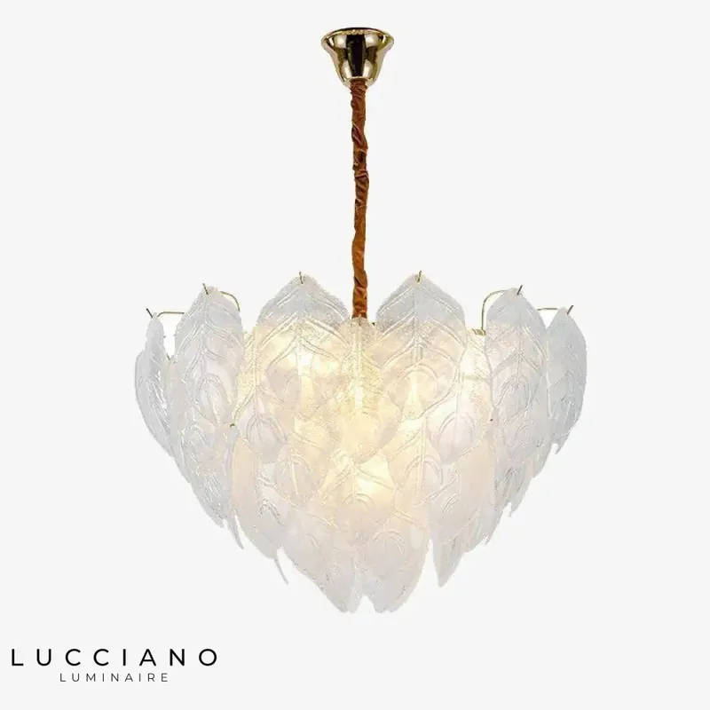 Suspension LED moderne plume imitation
