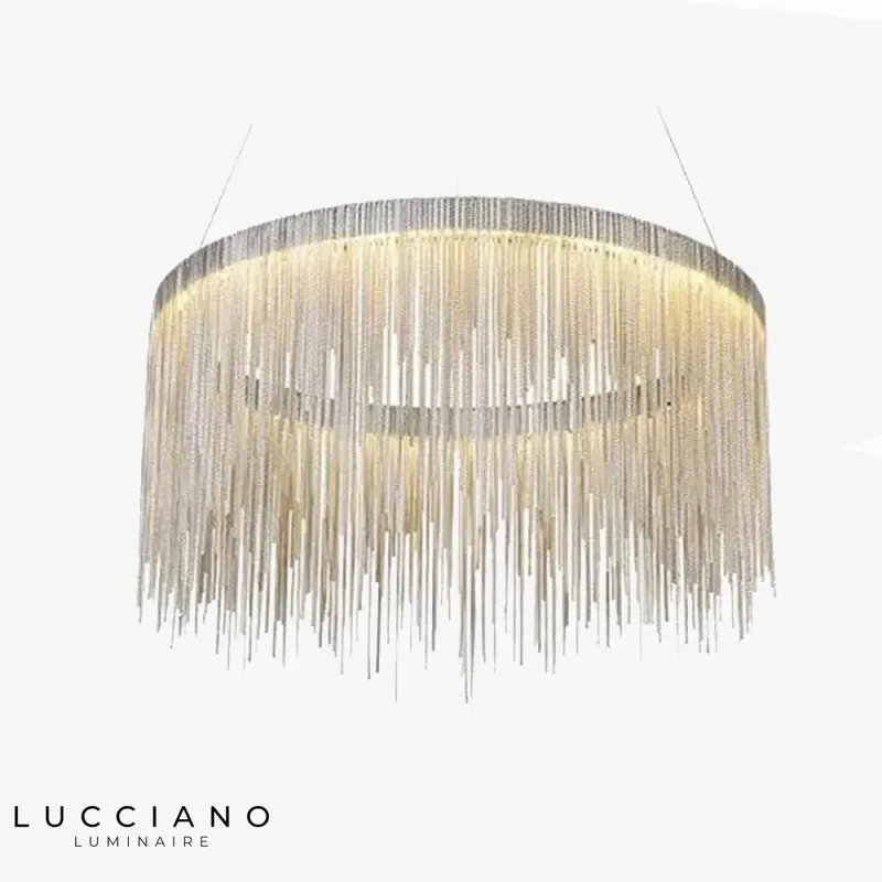 Lustre LED cercle argenté Villa