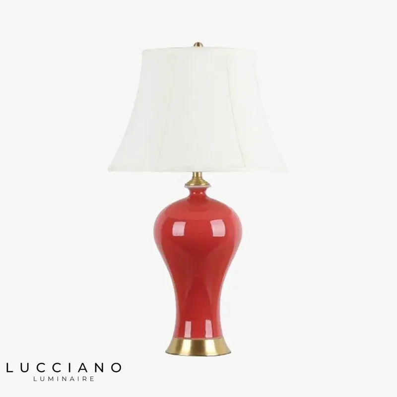 Lampe rétro LED céramique rouge
