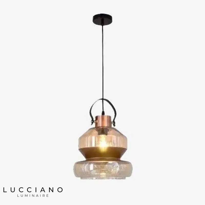 Suspension LED rétro en verre design