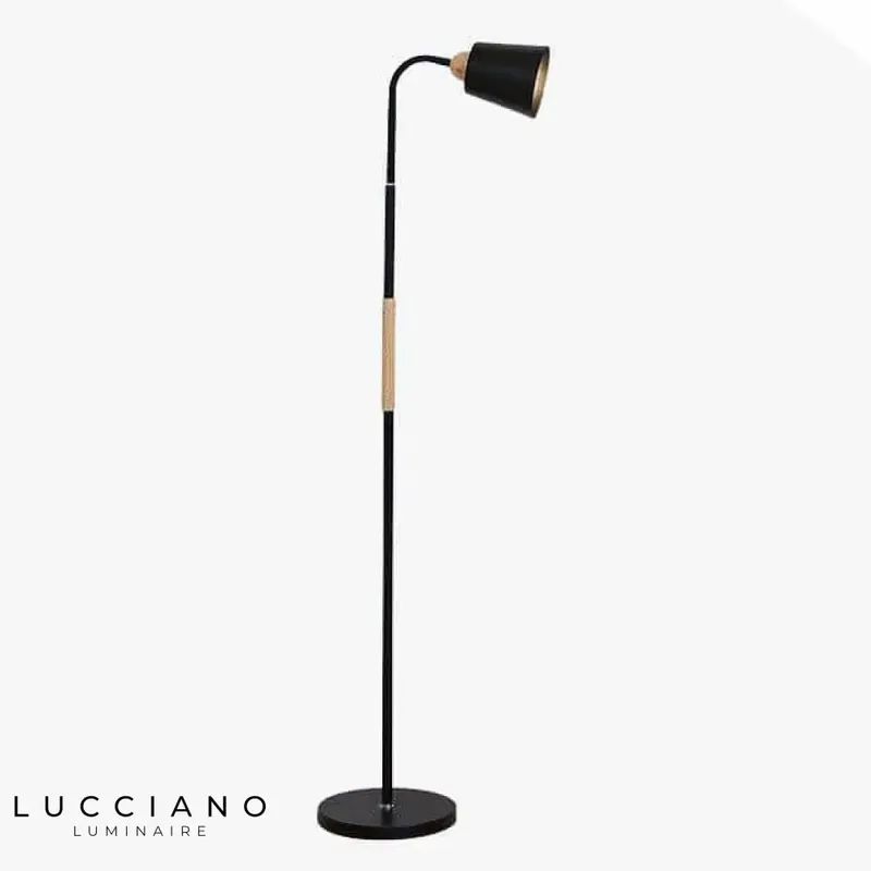 Lampe LED moderne métal bois