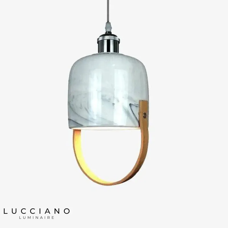 LED Suspension Design Marbre Blanc Loft
