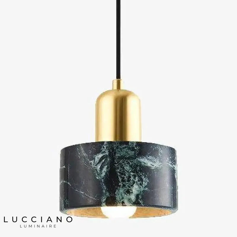 Suspension LED dorée marbre noir