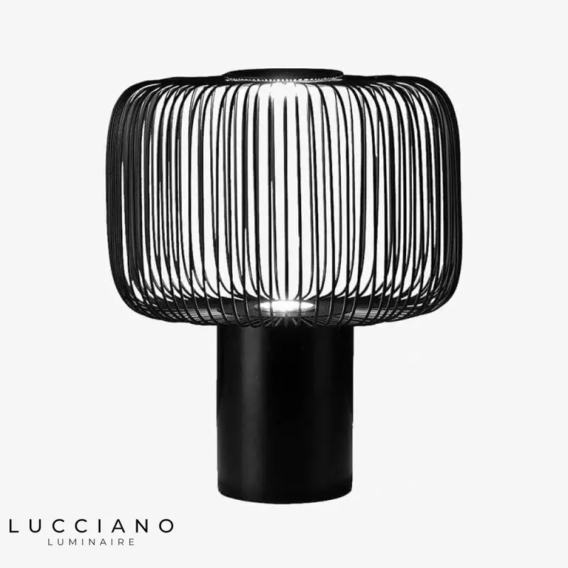 Lampe LED design cage noire