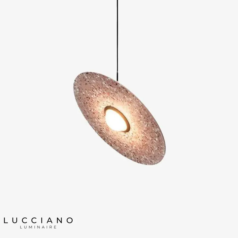 Lustre LED disque marbre coloré