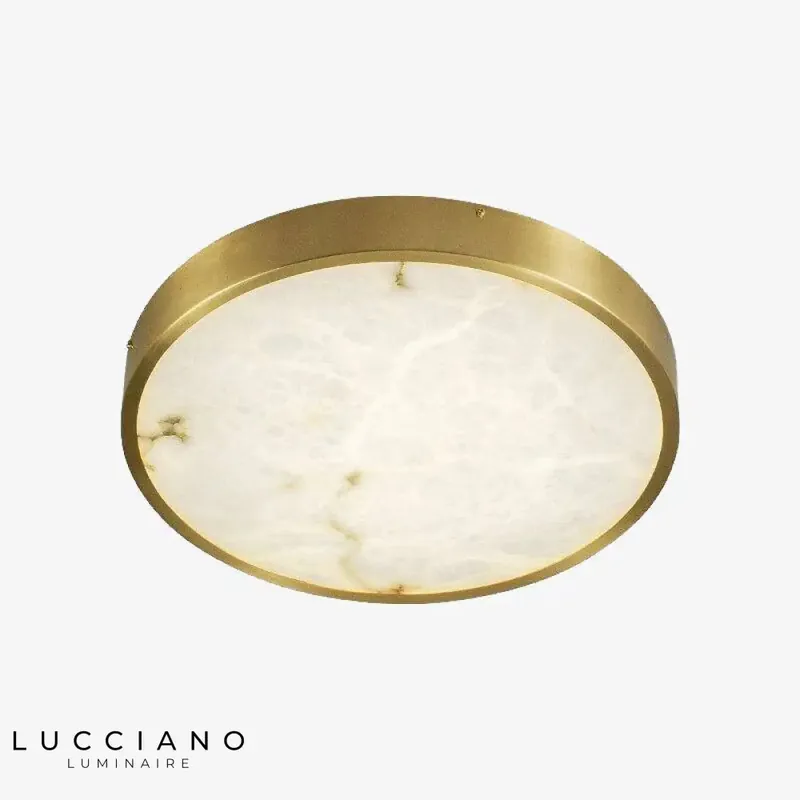 Plafonnier LED rond marbre doré