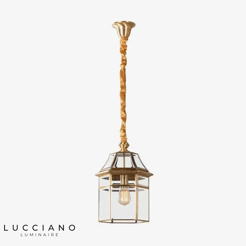 Suspension LED verre doré métal