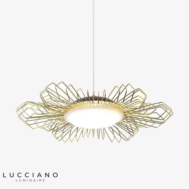 Suspension LED Luxe Métal avec Abat-jour