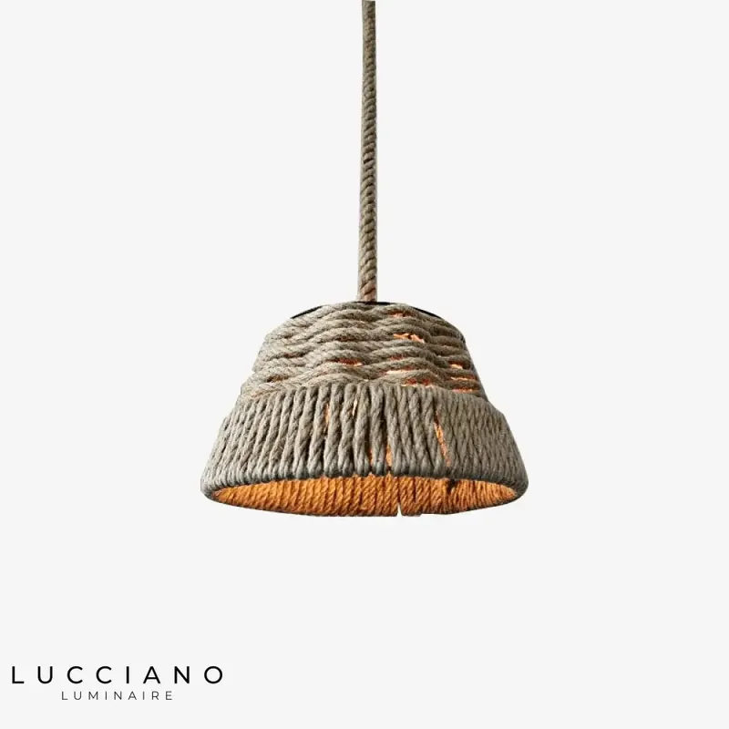 Suspension LED rustique avec cordage