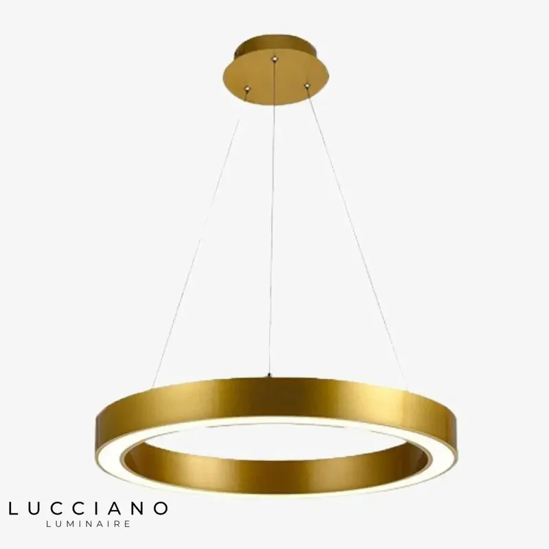 Suspension LED cercle métal épais Luxury