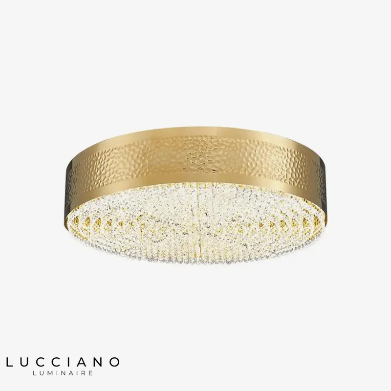 Plafonnier LED rond doré design