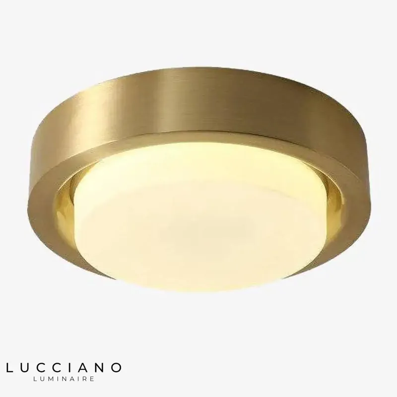 Plafonnier LED rond rétro doré