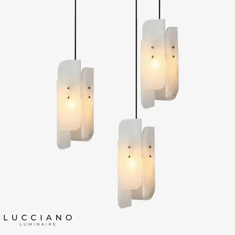 Suspension marbre blanc LED Luxe