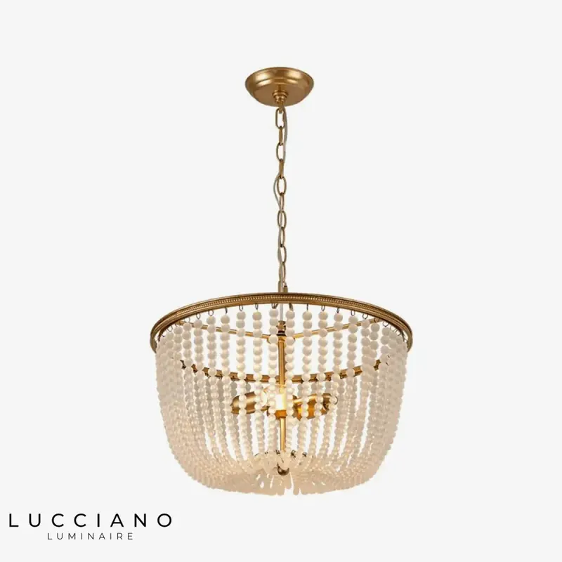 Suspension LED dorée verre cristal