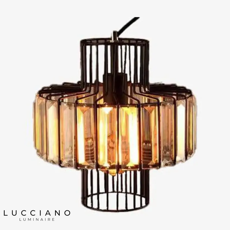 Suspension LED métallique cristal rétro