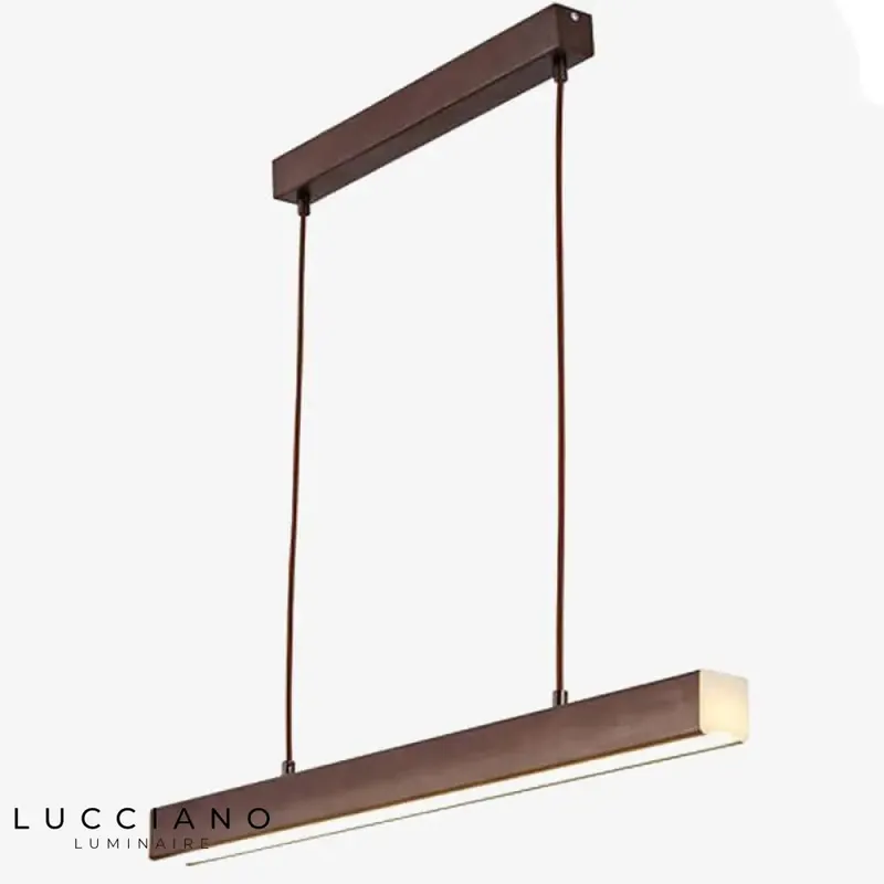 Suspension LED moderne bois imitation