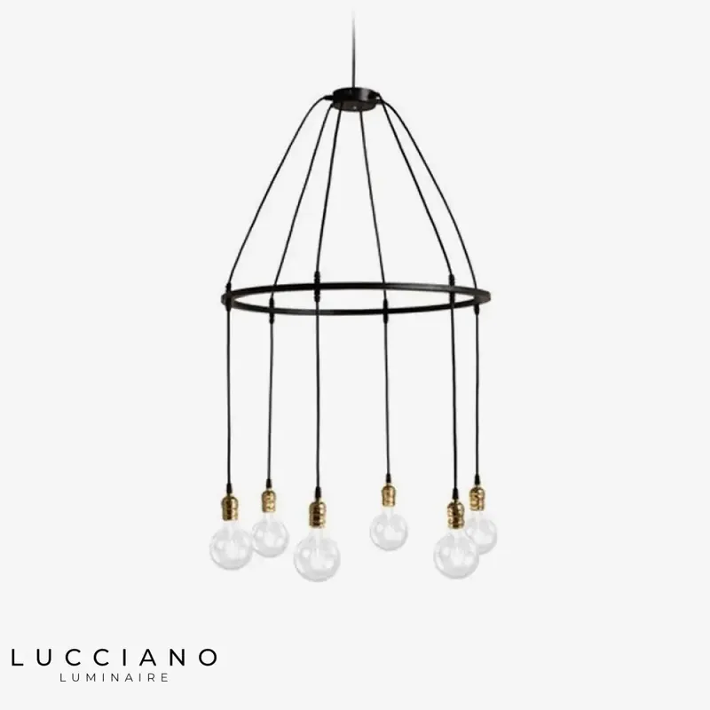 Lustre LED rétro industriel multiampoules