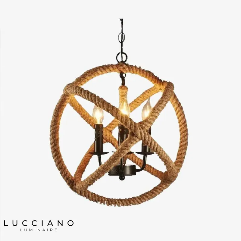Suspension LED rustique avec cordage