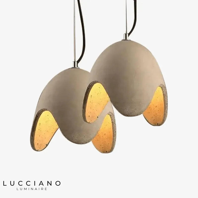 Suspension LED ciment abat-jour gris