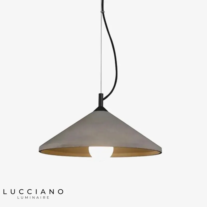 Lampe LED Ciment Conique Suspendue
