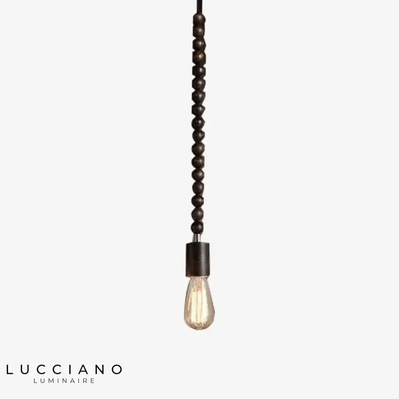 Suspension Vintage Bois Ampoule Edison