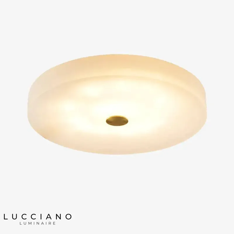 Plafonnier LED Marbre et Disque Doré