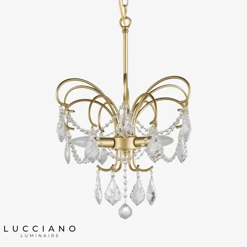 Lustre LED Branches Dorées Cristal
