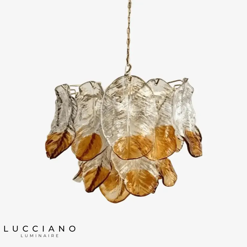 Suspension LED Rétro Verre Feuille