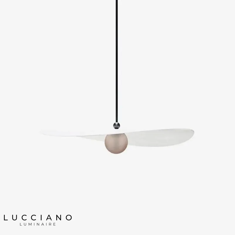 Suspension LED design boule métal blanche