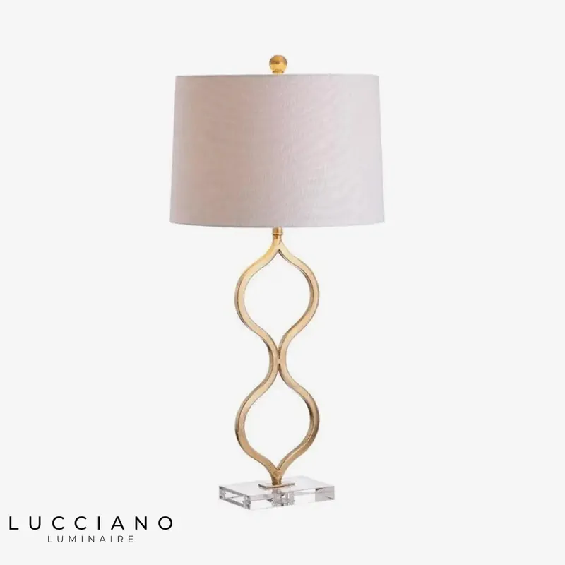Lampe LED design dorée courbée