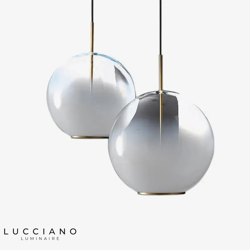 Suspension LED moderne boule verre nordique