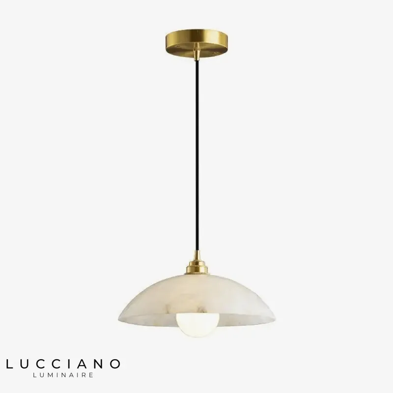 Suspension LED marbre blanc moderne