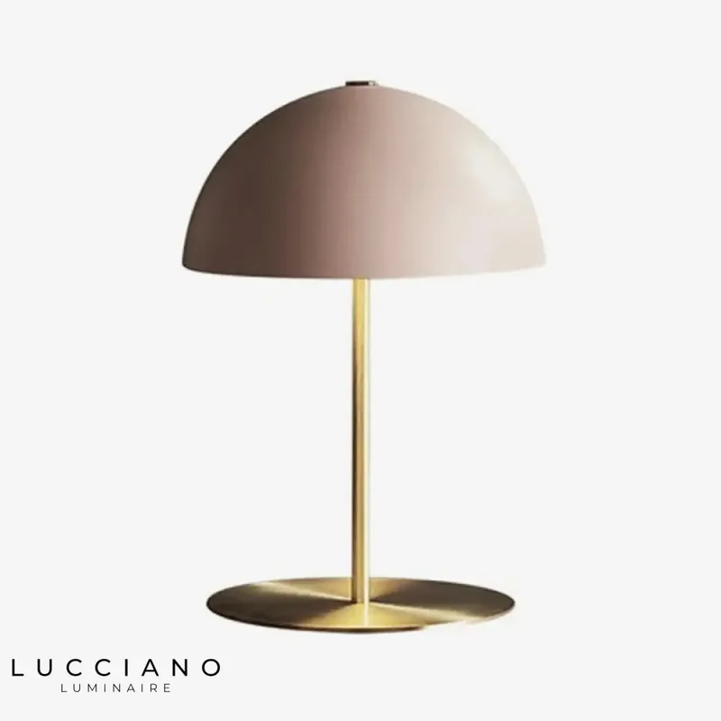 Lampe LED Design Socle Doré Mushroom