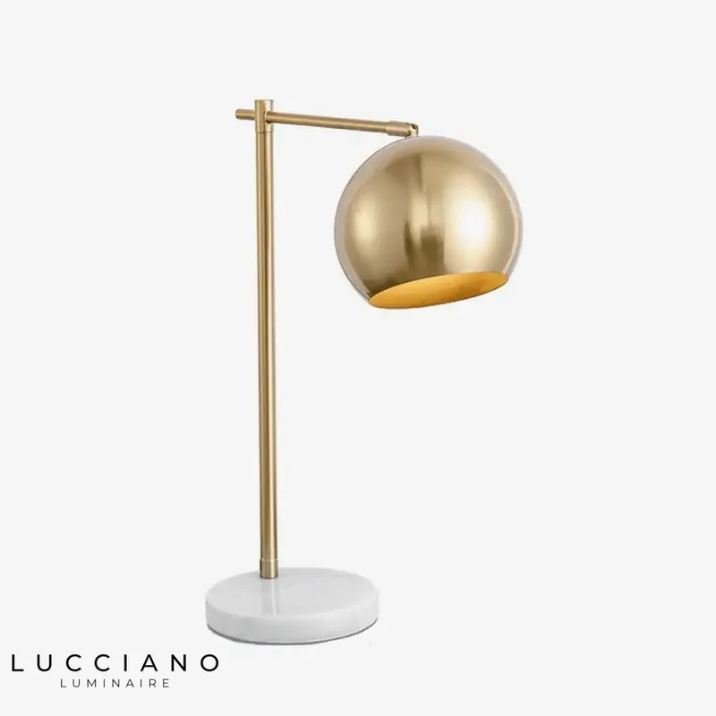 Lampe LED marbre dorée design