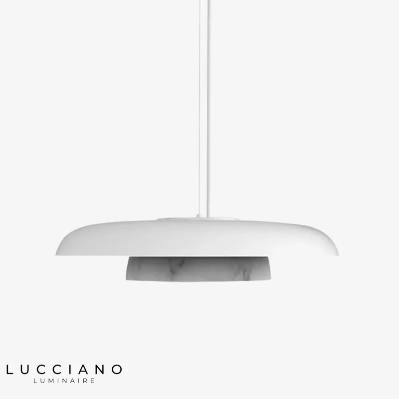Lampe suspendue LED marbre blanc