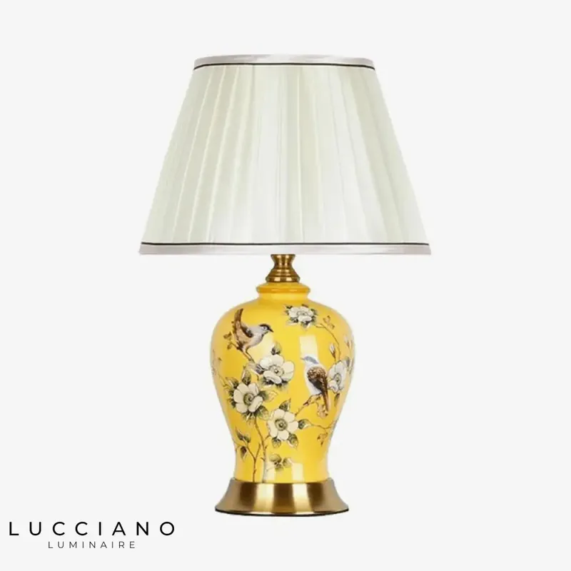 Lampe LED Céramique Fleurs Japonaise