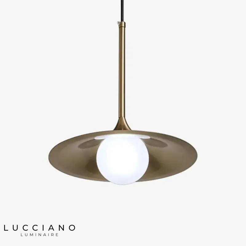 Lustre LED Design Abat-jour Doré