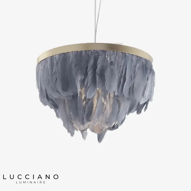 Suspension LED Ovale Plumes Colorées