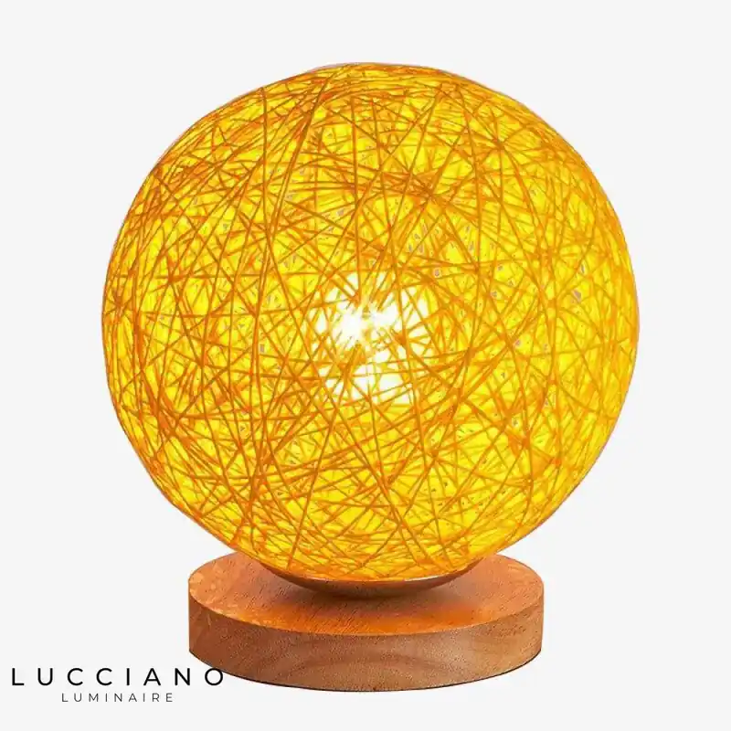 Lampe Posée LED Bois et Tissu