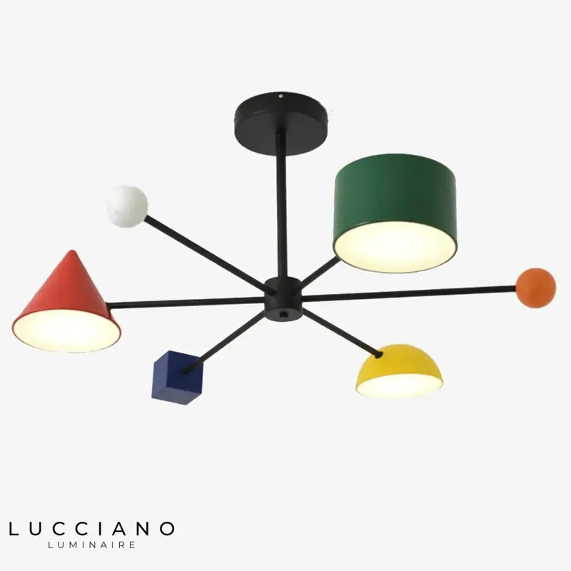 Plafonnier LED Enfant Géométrique Coloré