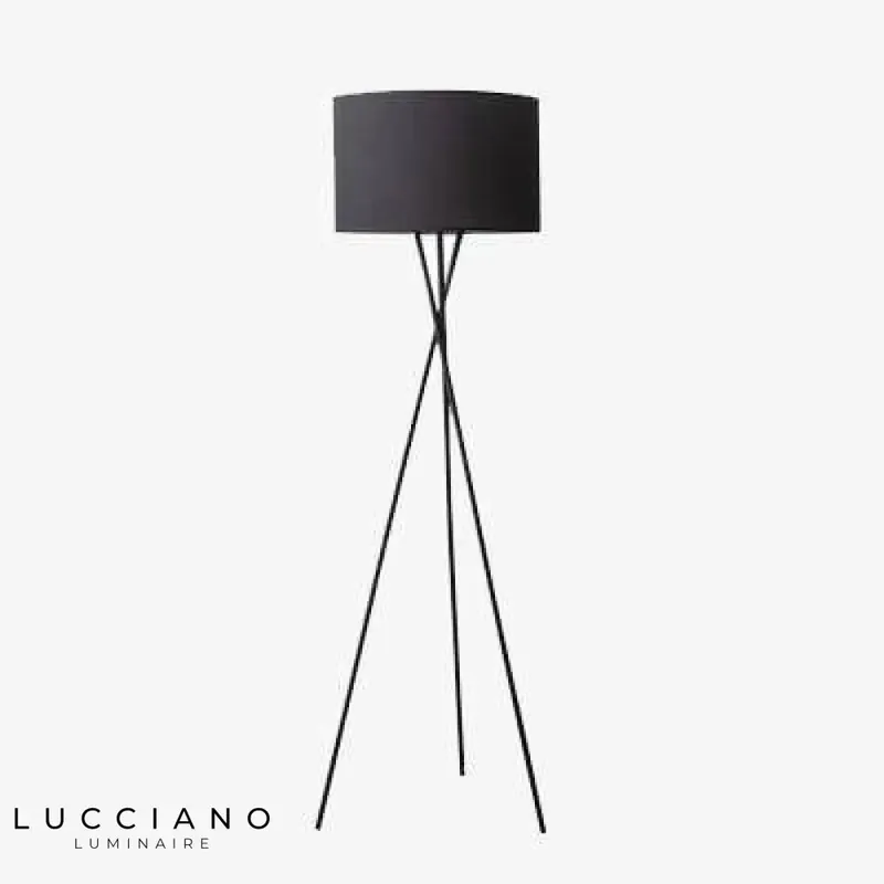 Tripod LED Lampadaire avec Abat-Jour Tissu