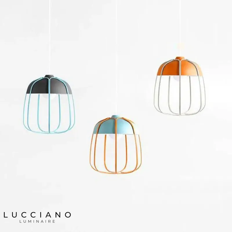 Suspension LED Citrouille Scandinave Colorée