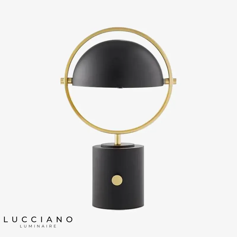 Lampe LED Design Cercle Or Noir