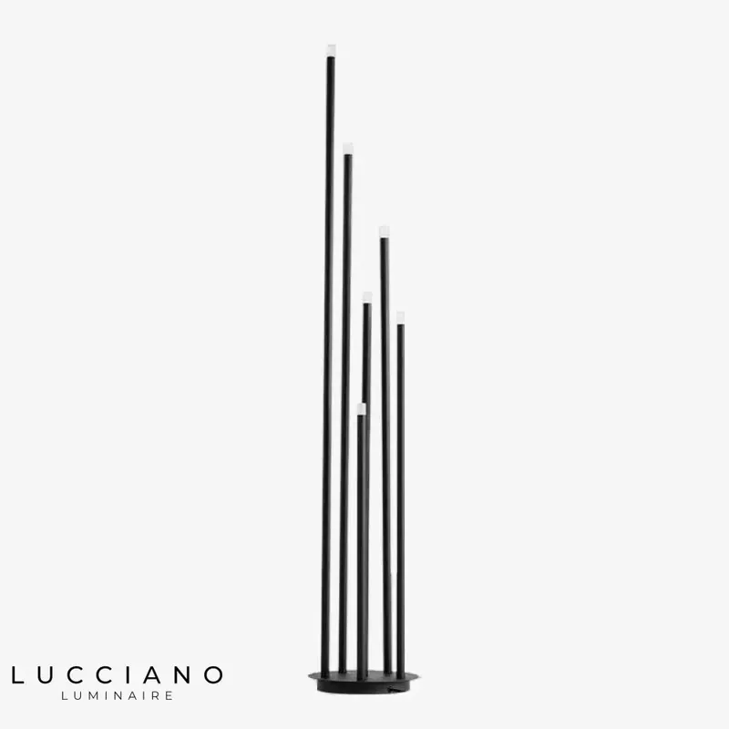 Lampadaire LED moderne en métal noir