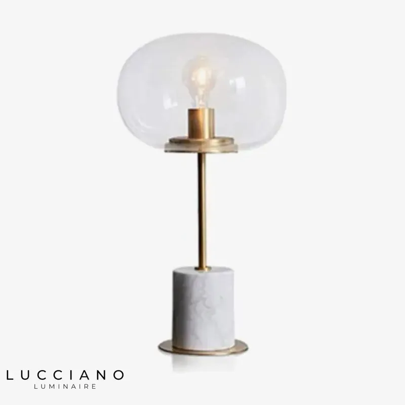 Lampe LED design marbre et verre
