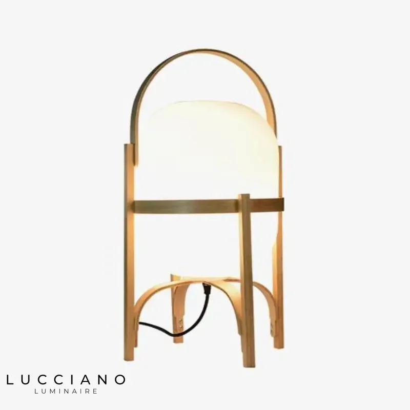 Lampe LED japonaise en bois