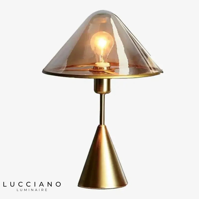 Lampe design LED socle conique doré