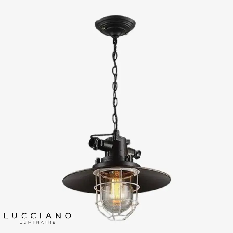 Suspension métallique industrielle colorée 34cm
