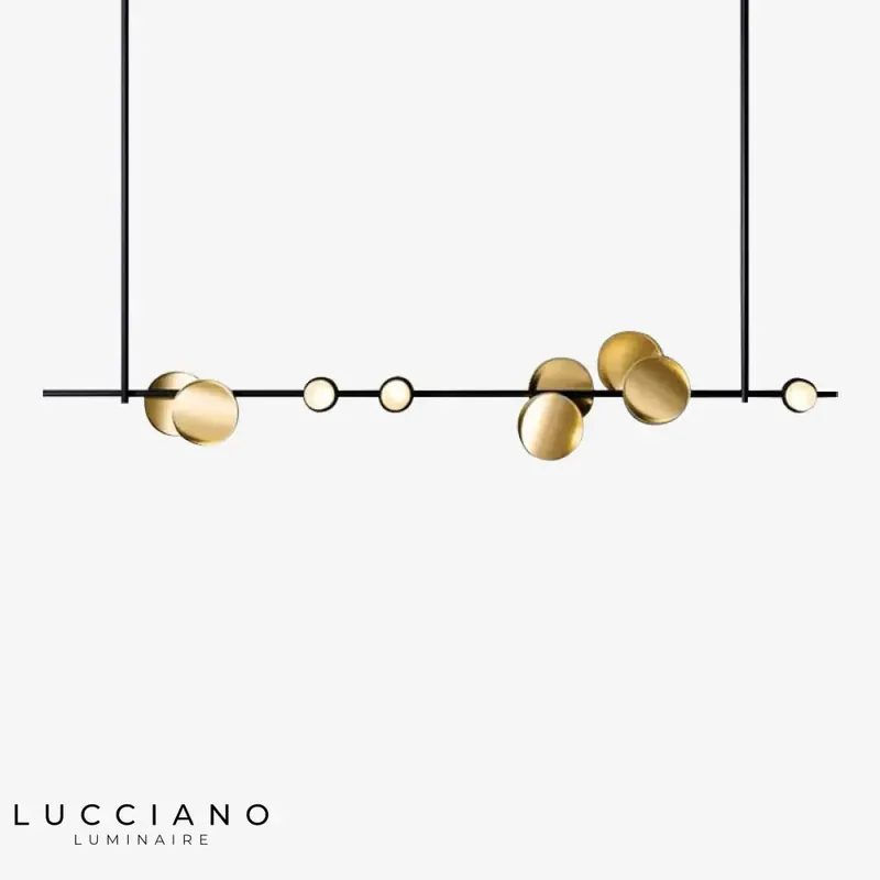 Suspension Art Déco Noir Doré LED