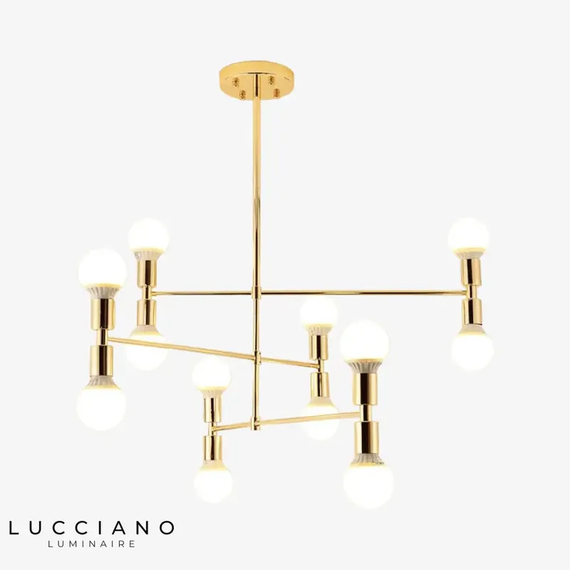 Lustre Doré en Métal Design